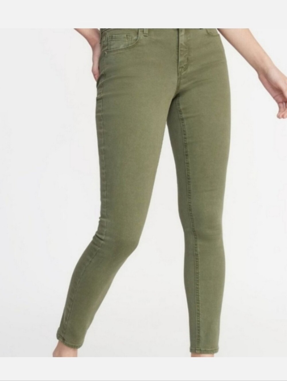 Old Navy Jeans Olive Mid-Rise Skinny Ankle Jeans.
